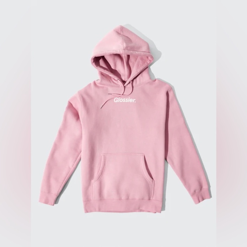 Glossier pink hoodie
